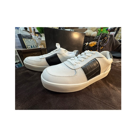 Aqua Croc embossed Leather platform sneakers 9.5 - Picture 7 of 10